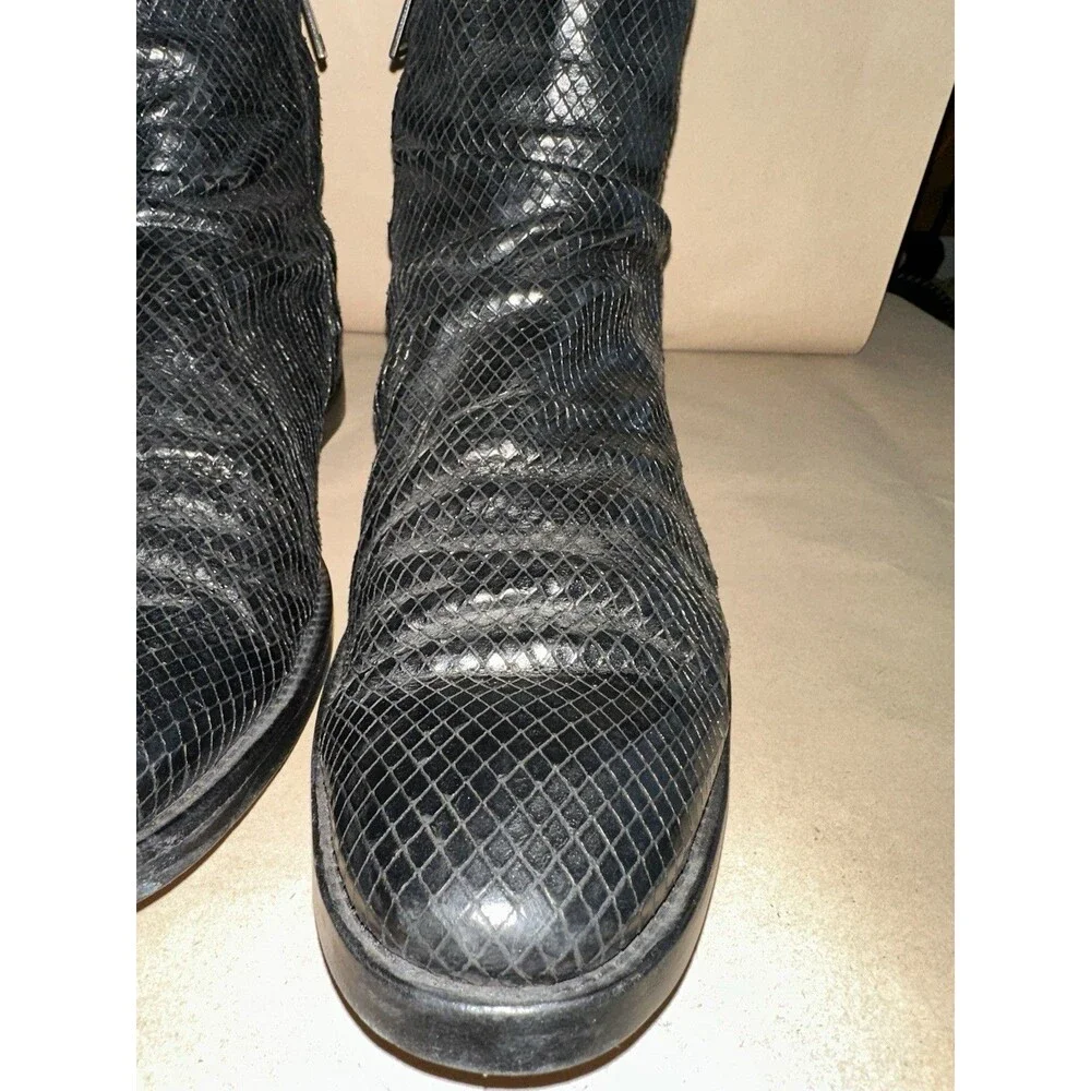 john varvatos Morrison Sharpie Snake Embossed Boots Size 9 Mens